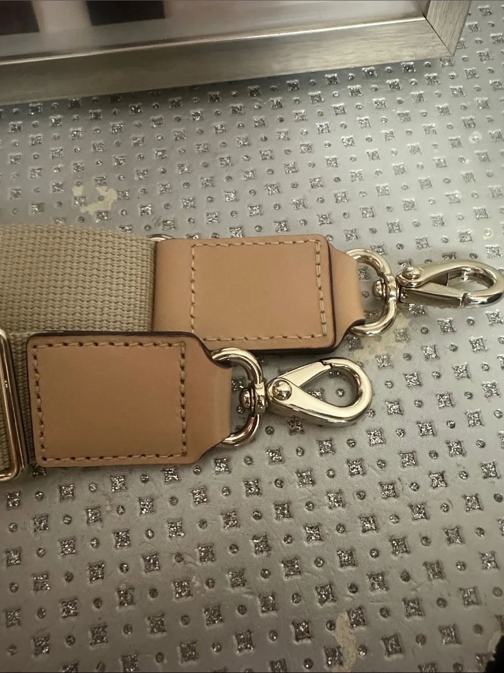 Adjustable Canvas Bag Strap with Gold Hardware
